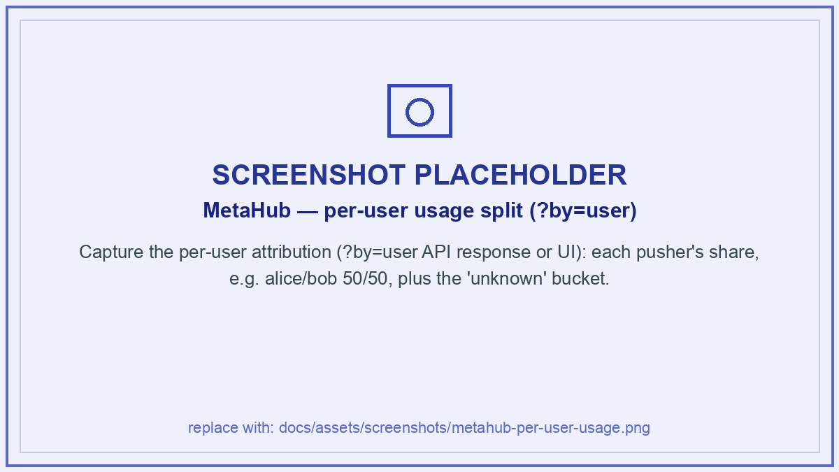 MetaHub per-user usage split via ?by=user